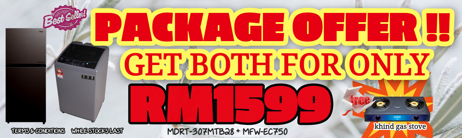 Midea Fridge & Washer Package